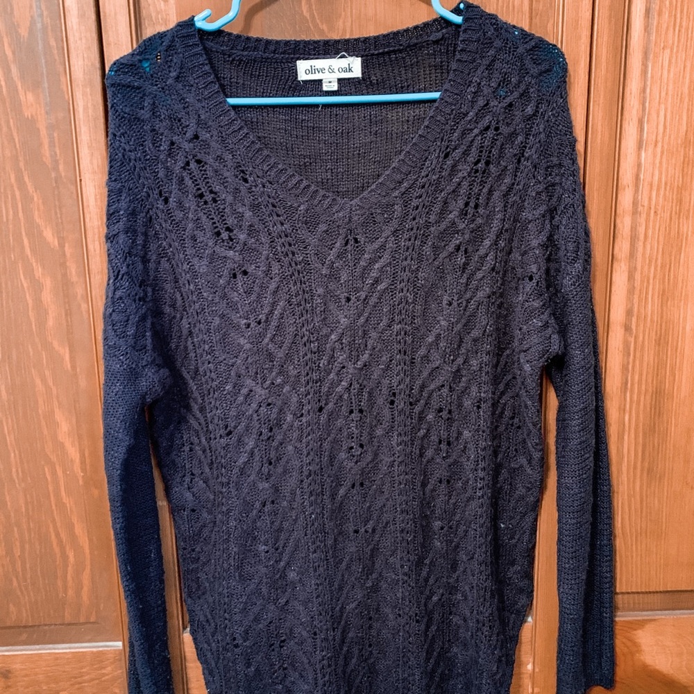 olive & oak navy blue knitted sweater